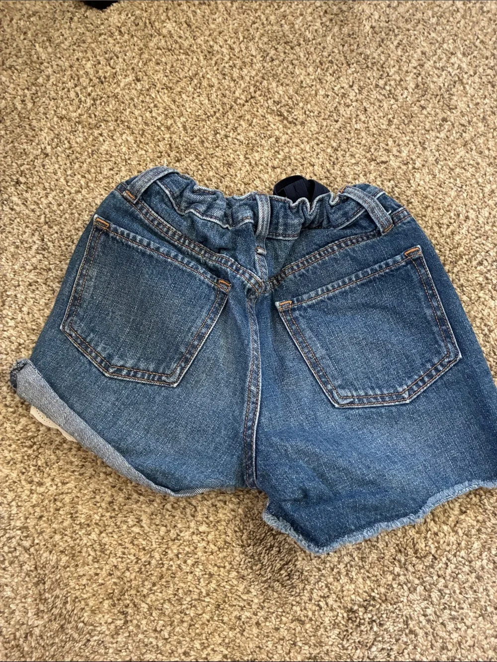 Old Navy Blue Denim Girls' Lace-Trim Shorts